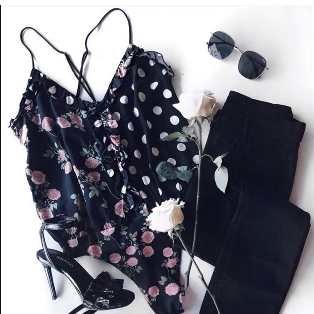 For Love&Lemons | dual pattern tank with tie detail - Picture 2 of 8